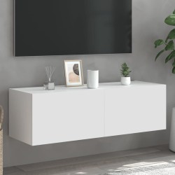 Meuble TV mural avec lumières LED blanc 100x35x31 cm 617412617412
