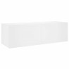 Meuble TV mural avec lumières LED blanc 100x35x31 cm 617412617412