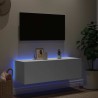 Meuble TV mural avec lumières LED blanc 100x35x31 cm 617412617412