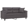 Canapé 2 places avec oreillers décoratifs gris 140cm similicuir 617418617418