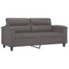 Canapé 2 places avec oreillers décoratifs gris 140cm similicuir 617418617418