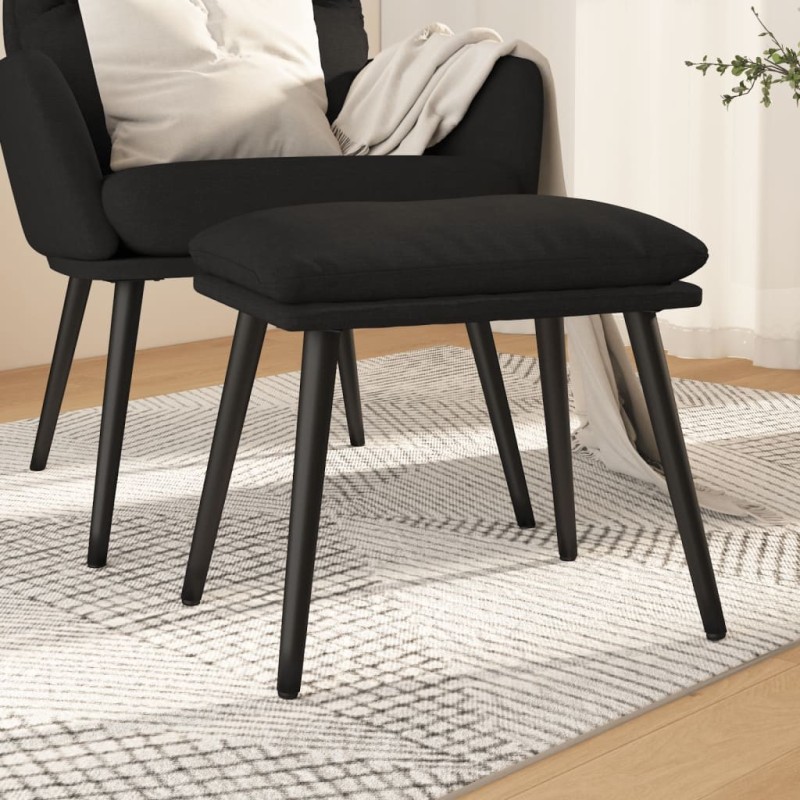 Repose-pied Noir 45x29,5x35 cm Tissu 617419617419