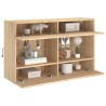 Meuble TV mural avec lumières LED chêne sonoma 98,5x30x60,5 cm 617420617420