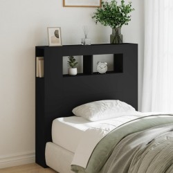 Tête de lit à LED noir 100x18,5x103,5 cm bois d'ingénierie 617422617422