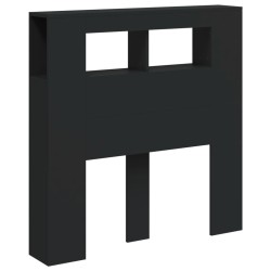 Tête de lit à LED noir 100x18,5x103,5 cm bois d'ingénierie 617422617422