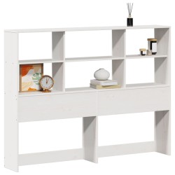  Tête de lit avec rangement blanc 150 cm bois massif de pin 