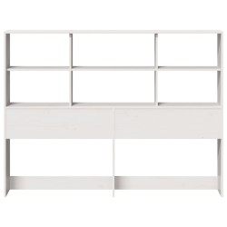  Tête de lit avec rangement blanc 150 cm bois massif de pin 