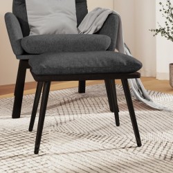 Repose-pied Gris foncé 45x29,5x35 cm Tissu et similicuir 617427617427