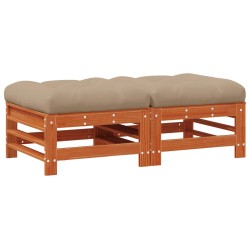 Repose-pieds de jardin Pin massif Brun Ciré 617431617431