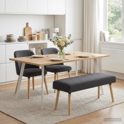 banc Uni Gris foncé 110 x 40 x 46 cm Bouclé 617436617436