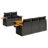 Salon de jardin 6 pcs avec coussins noir résine tressée 617437617437