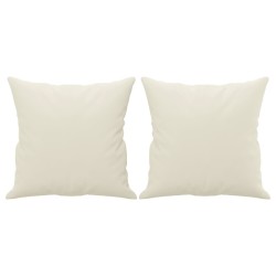 Canapé 3 places avec oreillers décoratifs crème 180 cm velours 617438617438