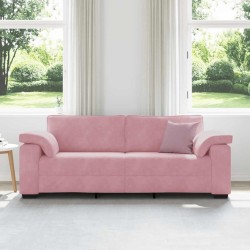 Canapé 3 places rose 220x77x82 cm velours 617442617442