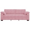 Canapé 3 places rose 220x77x82 cm velours 617442617442