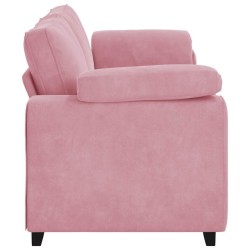 Canapé 3 places rose 220x77x82 cm velours 617442617442