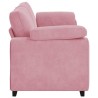 Canapé 3 places rose 220x77x82 cm velours 617442617442