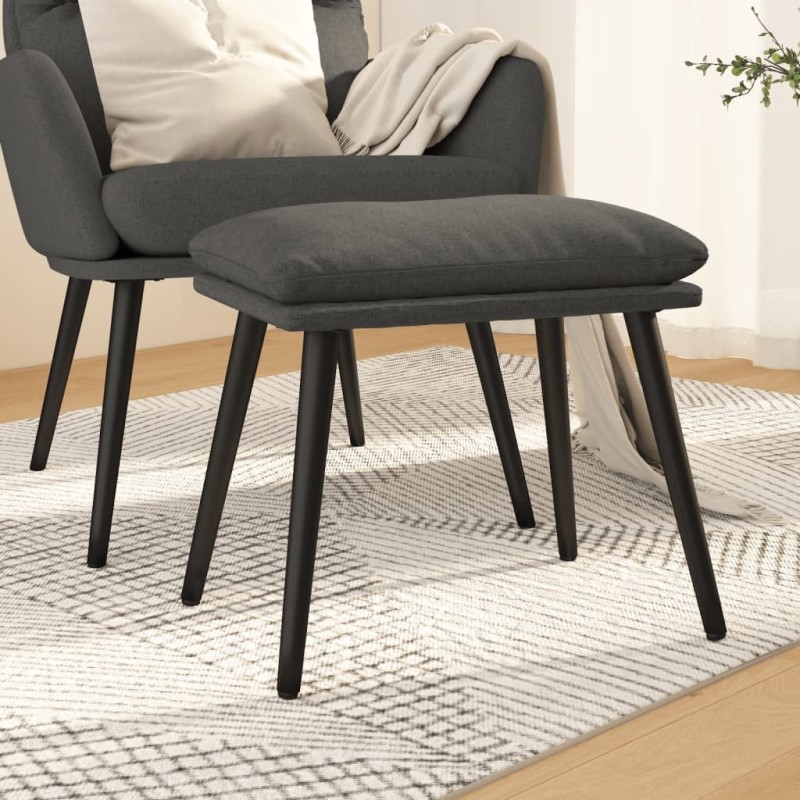 Repose-pied Gris foncé 45x29,5x35 cm Tissu 617443617443