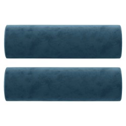 Canapé 2 places avec oreillers décoratifs bleu 140 cm velours 617444617444