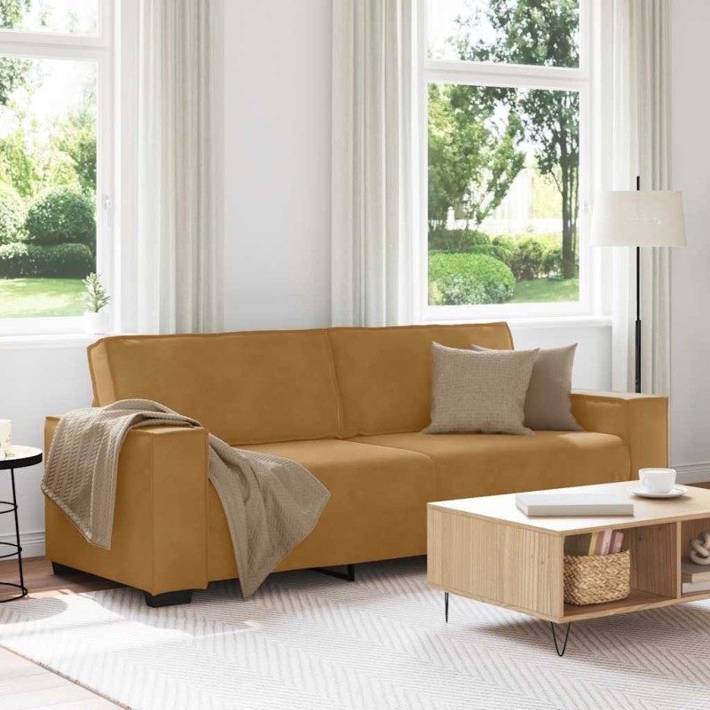 Canapé à 3 places Marron 220x78x84 cm Velours 617450617450