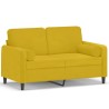 Canapé 2 places avec oreillers décoratifs jaune 120 cm velours 617451617451