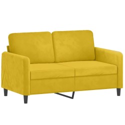 Canapé 2 places avec oreillers décoratifs jaune 120 cm velours 617451617451