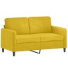 Canapé 2 places avec oreillers décoratifs jaune 120 cm velours 617451617451