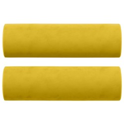Canapé 2 places avec oreillers décoratifs jaune 120 cm velours 617451617451