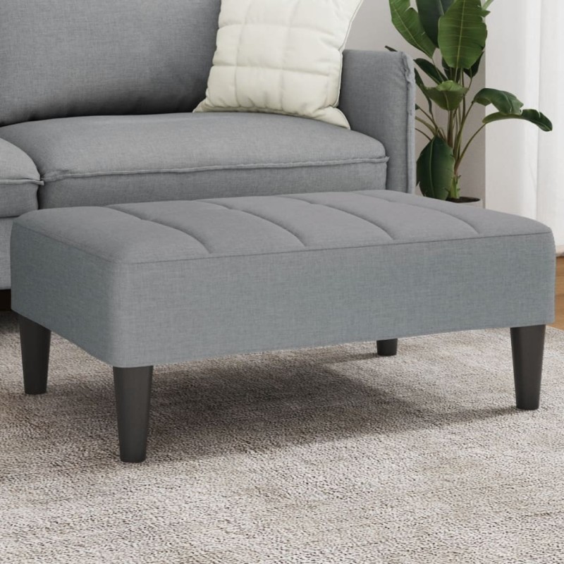 Repose-pied gris clair 77x55x31 cm tissu 617452617452