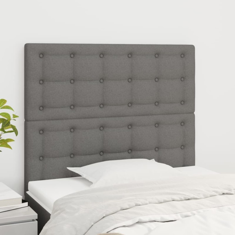 Tête de lit Gris foncé 90x5x118/128 cm Tissu 617454617454