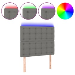Tête de lit à LED Gris foncé 90x5x118/128 cm Tissu 617455617455
