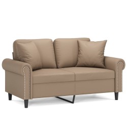 Canapé 2 places avec oreillers cappuccino 120 cm similicuir 617459617459