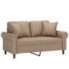 Canapé 2 places avec oreillers cappuccino 120 cm similicuir 617459617459