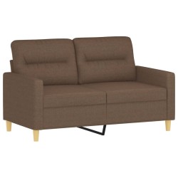 Canapé 2 places avec oreillers décoratifs marron 120 cm tissu 617463617463