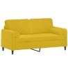 Canapé 2 places avec oreillers décoratifs jaune 140 cm velours 617464617464