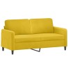 Canapé 2 places avec oreillers décoratifs jaune 140 cm velours 617464617464