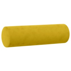 Canapé 2 places avec oreillers décoratifs jaune 140 cm velours 617464617464