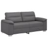 Canapé 2 places gris 180x81x84 cm en similicuir 617466617466