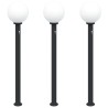 Bornes lumineuses avec détecteur lot de 3 120 cm noir IP44 617468617468