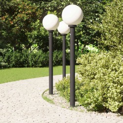 Bornes lumineuses avec détecteur lot de 3 120 cm noir IP44 617468617468