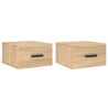 Tables de chevet murales 2 pcs chêne sonoma 35x35x20 cm 617470617470