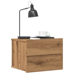 Tables de chevet murales 2 pcs chêne artisanal 40x32x30 cm 617471617471