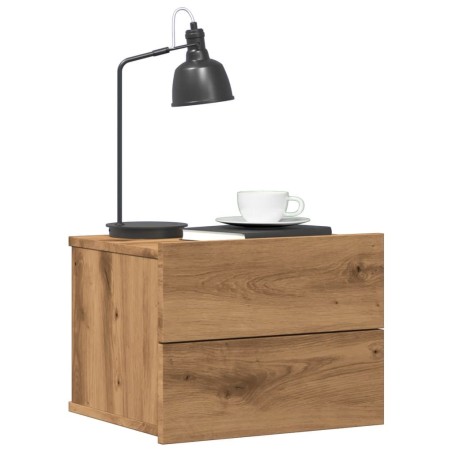 Tables de chevet murales 2 pcs chêne artisanal 40x32x30 cm 617471617471
