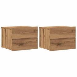 Tables de chevet murales 2 pcs chêne artisanal 40x32x30 cm 617471617471