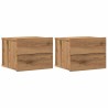 Tables de chevet murales 2 pcs chêne artisanal 40x32x30 cm 617471617471