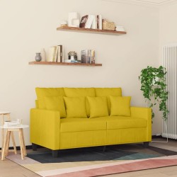 Canapé à 2 places Jaune 120 cm Velours 617475617475