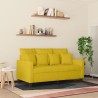 Canapé à 2 places Jaune 120 cm Velours 617475617475