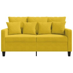 Canapé à 2 places Jaune 120 cm Velours 617475617475