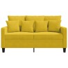 Canapé à 2 places Jaune 120 cm Velours 617475617475