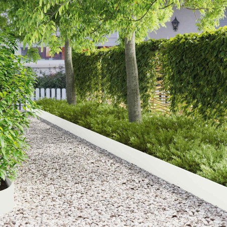 Bordure de Pelouse 30 pcs 103 x 20 cm Acier Blanc 617477617477
