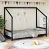 Cadre de lit pour enfants noir 90x190 cm bois de pin massif 617481617481